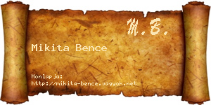 Mikita Bence névjegykártya